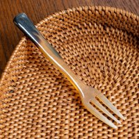 [大決算セール]水牛の角のミニフォーク[12cm x 1.3cm]