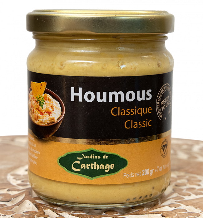 ひよこのペーストごまペースト入り‐ フムス‐ Houmous 【Jardins de Carhage】の写真1枚目です。中近東定番の豆ペースト、フムスですフムス、ホムス,ペースト,中近東料理,ひよこ豆,フーマス,ファラフェル