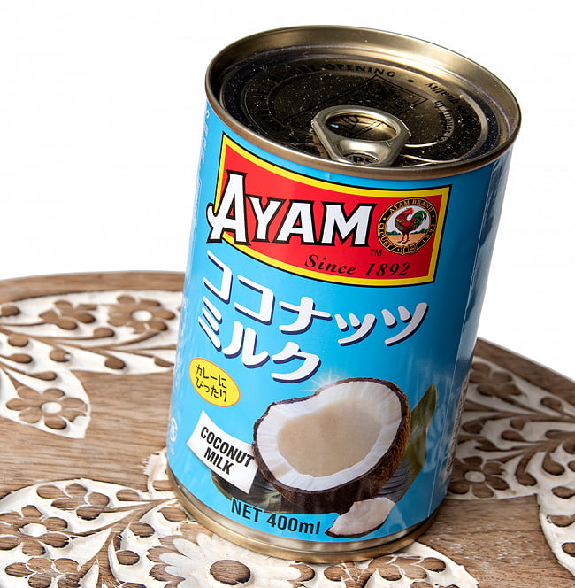 ココナッツミルク 400ml - Coconut Milk 【AYAM】 2 - 斜めから撮影しました