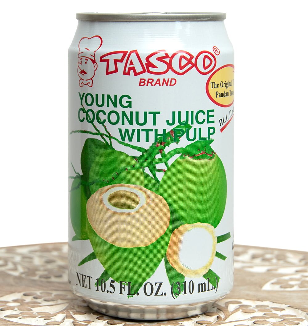 ココナッツジュース YOUNG COCONUT JUICE WITH PULP 350ml / 缶ジュース タイ タスコ(TASCO) 食品 食材 お菓子 アジアン食品 エスニック