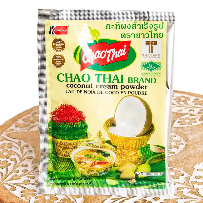 ココナッツクリーム パウダー 60g - Coconut Cream Powder【chao Thai】ココナッツミルクパウダーの写真ココナッツミルク,ココナッツ,AYAM,料理の素,マレーシア,ミルク
