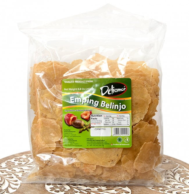 インドネシアの揚げせんべい - ウンピン ビリンジョウ 250g  - Emping Belinjo 【Deliamor】の写真インドネシア料理,スナック,お菓子,エビせん,クラッカー