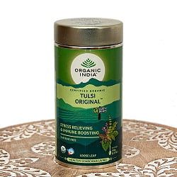 （ワケあり）有機トゥルシーティ　Tulsi Original 【Organic India】 缶入り茶葉100gの商品写真