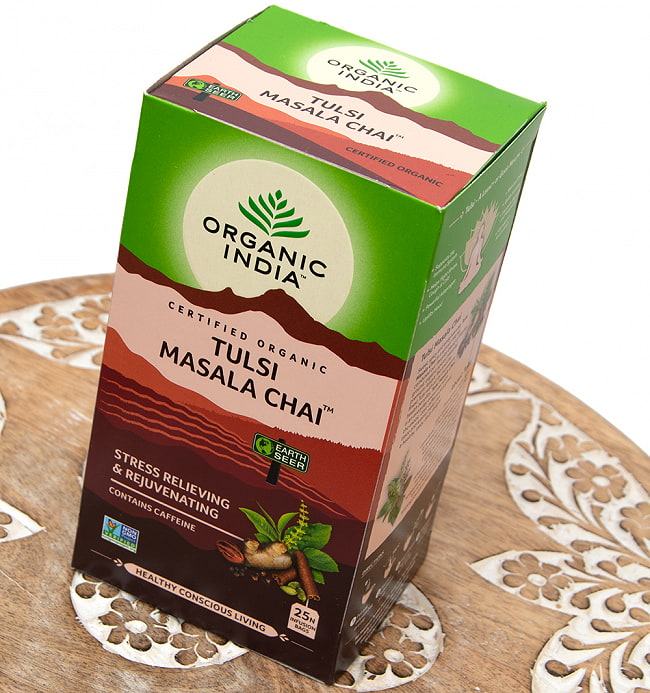 トゥルシーティ　 マサラチャイ MASALA CHAI(25包) 【Organic India】 2 - 斜めから撮影しました