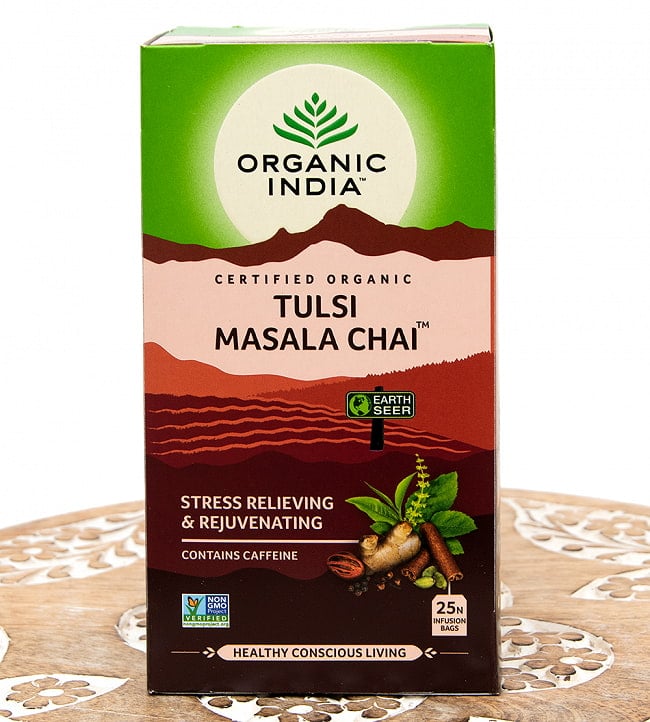 トゥルシーティ　 マサラチャイ MASALA CHAI(25包) 【Organic India】の写真ハーブ,ハーブティー,トゥルシー,ティーバッグ,Organic India,Tulsi