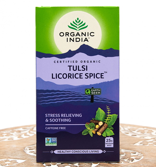 トゥルシーティ　 リコリス スパイス TULSI LICORICE SPICE(25包) 【Organic India】の写真ハーブ,ハーブティー,トゥルシー,ティーバッグ,Organic India,Tulsi