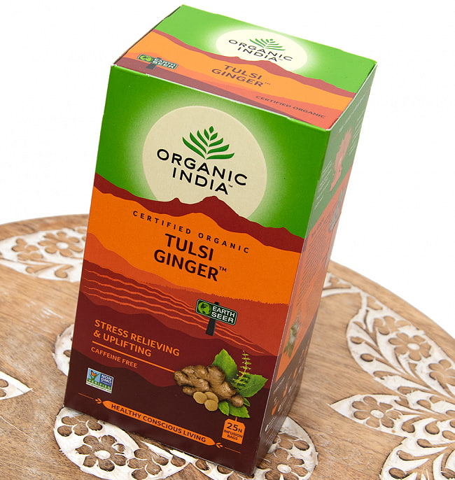 トゥルシーティ　 ジンジャー TULSI GINGER(25包) 【Organic India】 2 - 斜めから撮影しました