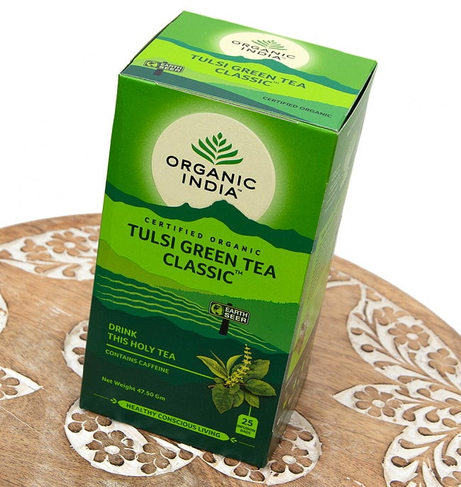 トゥルシーティ　 グリンティー クラッシック GREEN TEA CLASSIC(25包) 【Organic India】 2 - 斜めから撮影しました