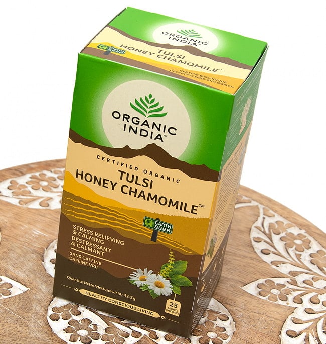 トゥルシーティ　 ハニー　カモミール HONEY CHAMOMILE(25包) 【Organic India】 2 - 斜めから撮影しました