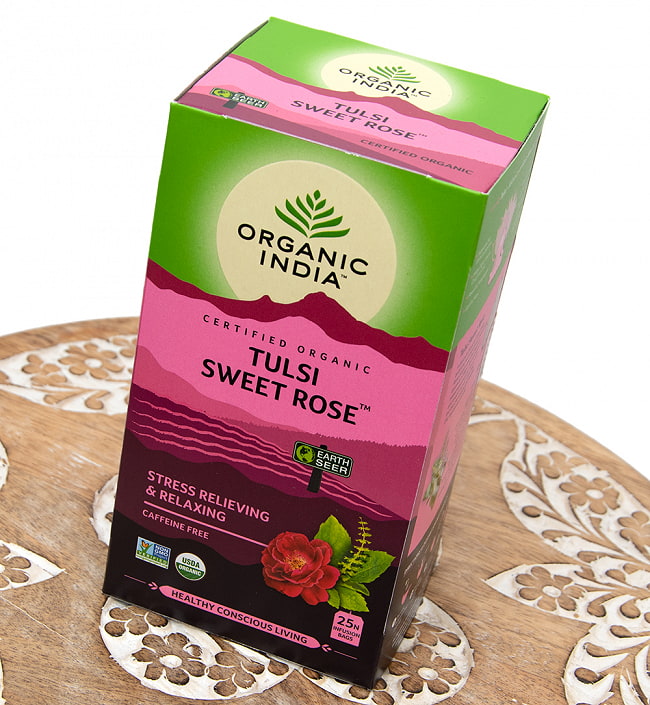 トゥルシーティ　 スイートローズ SWEET ROSE(25包) 【Organic India】 2 - 斜めから撮影しました