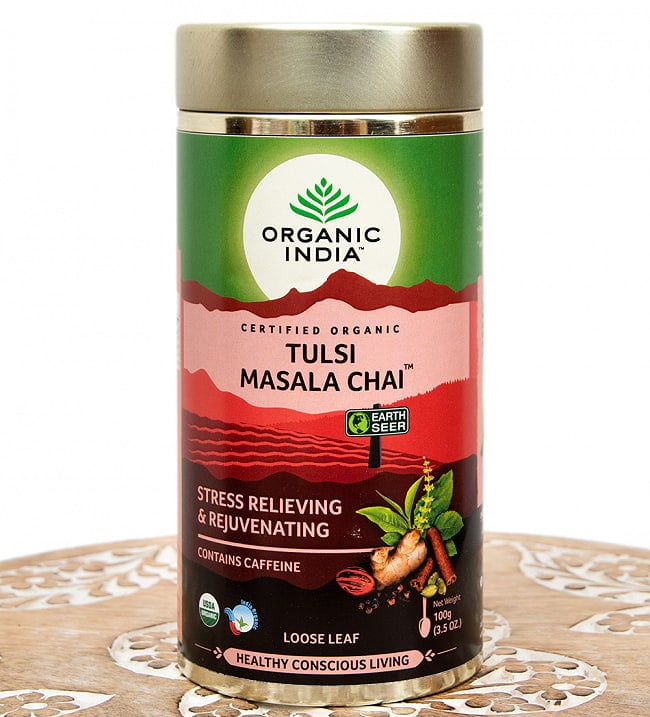 トゥルシーティ　 マサラチャイ MASALA CHAI(100g) 【Organic India】の写真1枚目です。パッケージ写真ですハーブ,ハーブティー,トゥルシー,ティーバッグ,Organic India,Tulsi