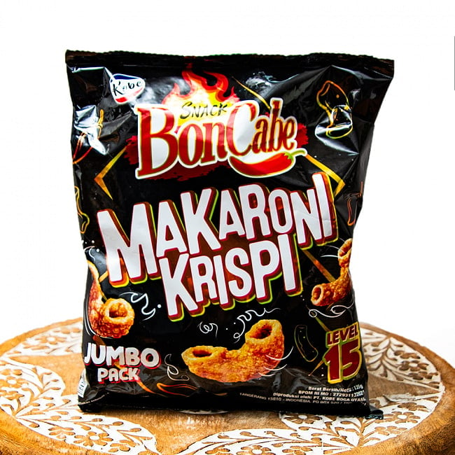 旨辛マカロニスナック - Makaroni Krispi Level 15  【BonCabe】の写真1枚目です。インドネシア発、激辛やきそば ボンチャベ！！BonCabe,ボンカベ,KOBE,インドネシア料理,インドネシア,バリ,チリフレーク,チリ,スパイス,ハラル