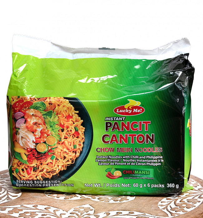 【お得な6個入り大袋】インスタント ヌードル - パンチットカントン チリマンシー味  PANCIT CANTON CHOW MEIN NOODLES【Lucky Me!】の写真Lucky Me!,フィリピン料理,フィリピン,チリ,ヌードル,インスタント