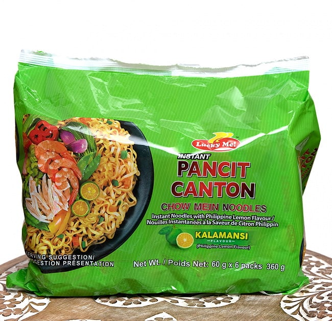 【お得な6個入り大袋】インスタント ヌードル - パンチットカントン カラマンシー味  PANCIT CANTON CHOW MEIN NOODLES【Lucky Me!】の写真1枚目です。フィリピン・タイ定番の
柑橘系果実であるカラマンシー風味Lucky Me!,フィリピン料理,フィリピン,チリ,ヌードル,インスタント