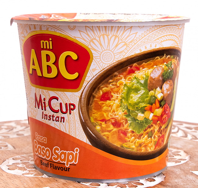 【ABC】Baso Sapi Cup  インスタントカッヌードル バソサピ味 ビーフ風味のスープの写真インスタントラーメン,ラーメン,インドネシア料理,インドネシア,インスタント麺, ハラル