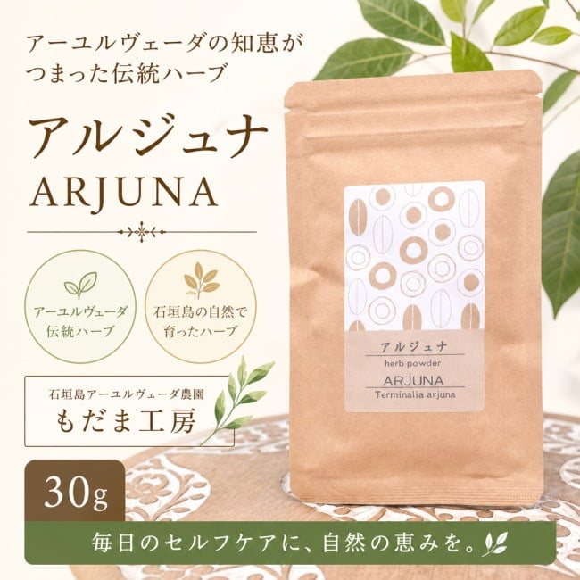 アルジュナ,ARJUNA,ハーブパウダー,アーユルヴェーダ、アーユルヴェーダのハーブ