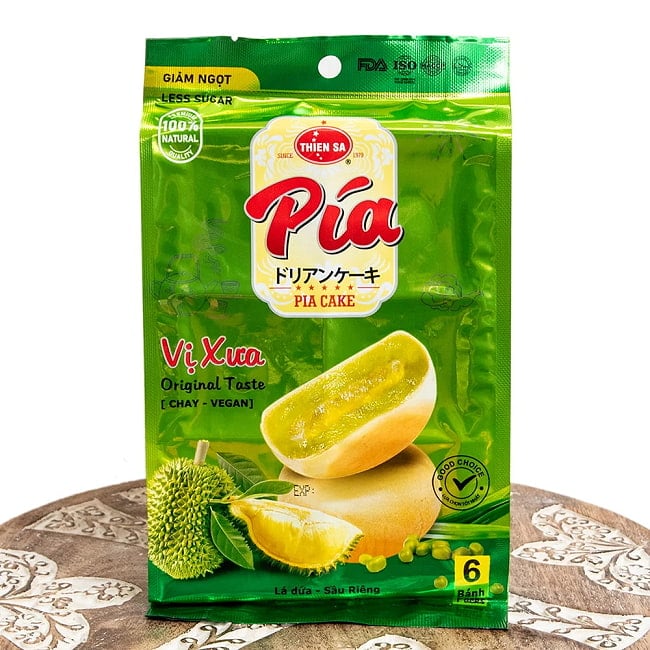 【THIEN SA】ミニドリアンケーキ120g Mung Bean, Durian and Pandan Leafの写真ベトナム,お菓子,ドリアン,ケーキ