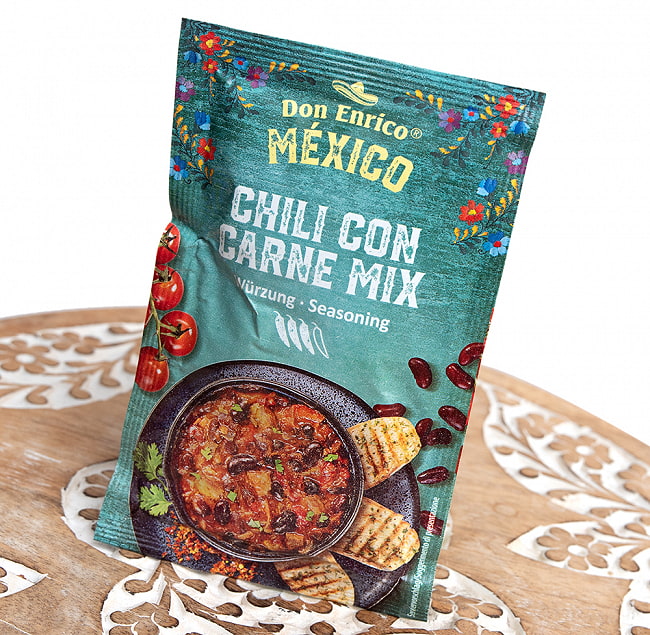 ドンエンリコ　チリコンカーン　シーズニングミックス - CHILI CON CARNE MIX 40g 【Don Enrico Mexico】 2 - 斜めから撮影しました