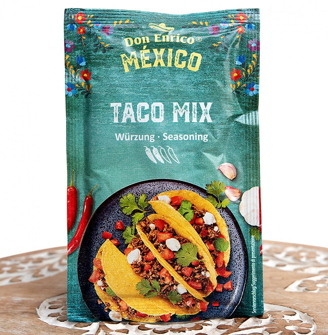 ドンエンリコ　タコシーズニングミックス - TACO MIX 27g 【Don Enrico Mexico】の写真1枚目です。スパイシーで美味しいタコミートが作れるスパイスミックスですタコス、タコ、ドンエンリコ,Don Enrico,メキシコ料理,中南米,サルサ,ディップ