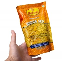 インドのお菓子 ひよこ豆粉で作ったヌードルスナック - ブジア セヴ - Bhujia Sev - サブ5