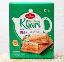 フェネグリーク味 カリー パイ(200g) - Tea Time Khari mild METHI CRISPY PUFFS - チャイと一緒に食べるスパイス味のパイ(FD-SNK-251)