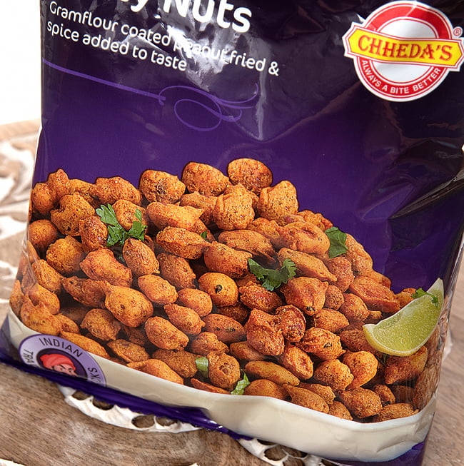 インドのスパイシーナッツ - Tasty Nuts【Chhedas】 2 - パッケージのアップです