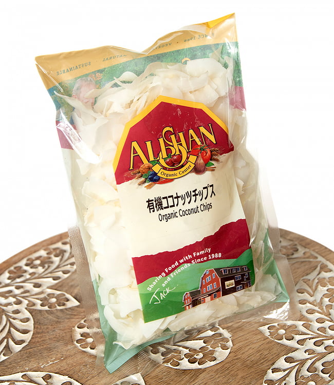 有機ココナッツチップス【ALISHAN】の写真ココナッツ,ココナッツチップス,ココナッツスナック,スナック,オーガニック