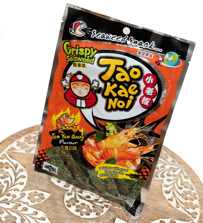 タイののりスナック - Tao Kae Noi 小老板  タオケーノーイ[トムヤンクン味] 4 - 斜めから撮影しました