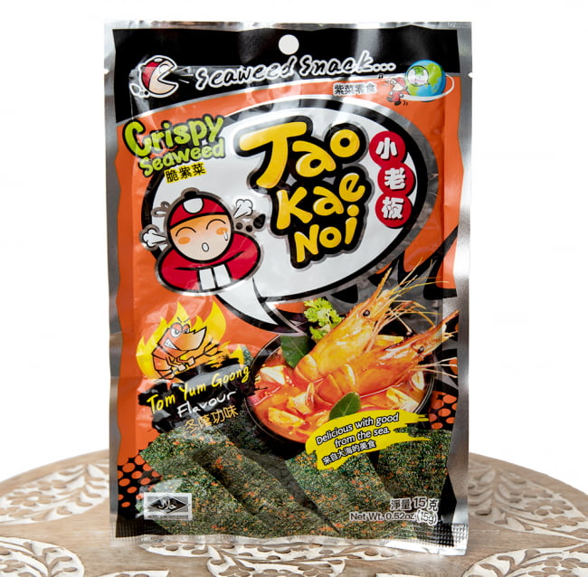 タイののりスナック - Tao Kae Noi 小老板  タオケーノーイ[トムヤンクン味]の写真タイ,お菓子,のりスナック,スナック,おつまみ,ビール