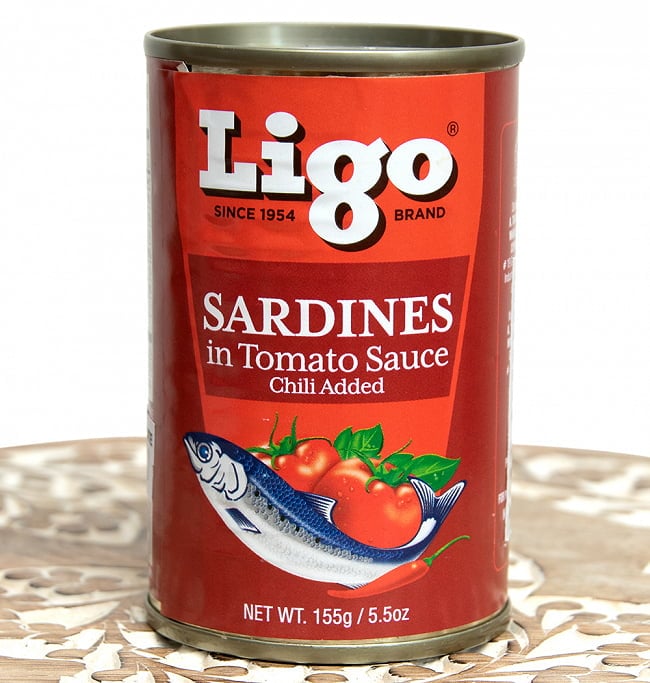 サーディン - いわしのトマト煮 チリ味 - SARDINES in Tomato Souce Chilli Added[155g]の写真オイルサーディン,サーディン,いわし,缶詰,フィリピン