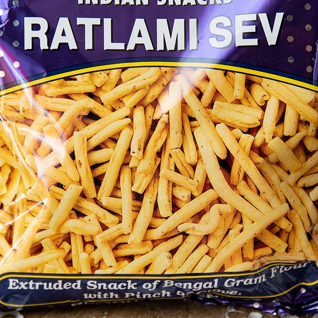 ラトラミ セブ  Haldiram Ratlami Sevl 150g アジョワンを効かせたインドスナック 2 - パッケージ拡大。