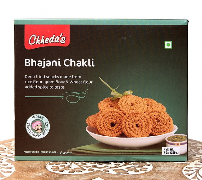 ぐるぐる揚げ物スナック - Bhajani Chakli 170g【Chhedas】の写真インド,お菓子,ムルク,マサラスナック
