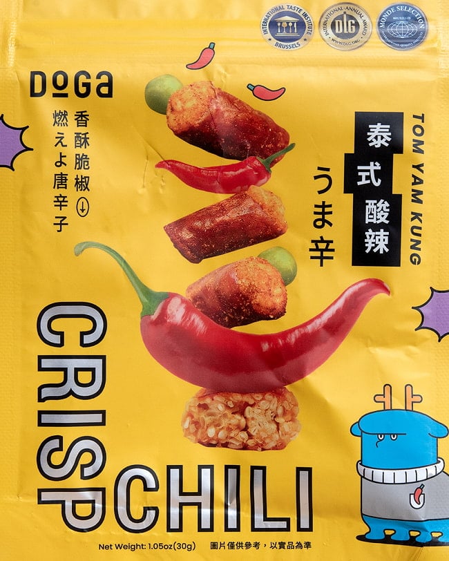 台湾スナック クリスプチリ トムヤンクン風味 30g - CRISP CHILLI 泰式酸辣 うま辛【台湾DOGA】の写真