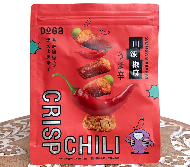 台湾スナック クリスプチリ 四川花椒(ホアジャオ)風味 30g - CRISP CHILLI 川辣椒麻 うま辛【台湾DOGA】 2 - パッケージ写真です