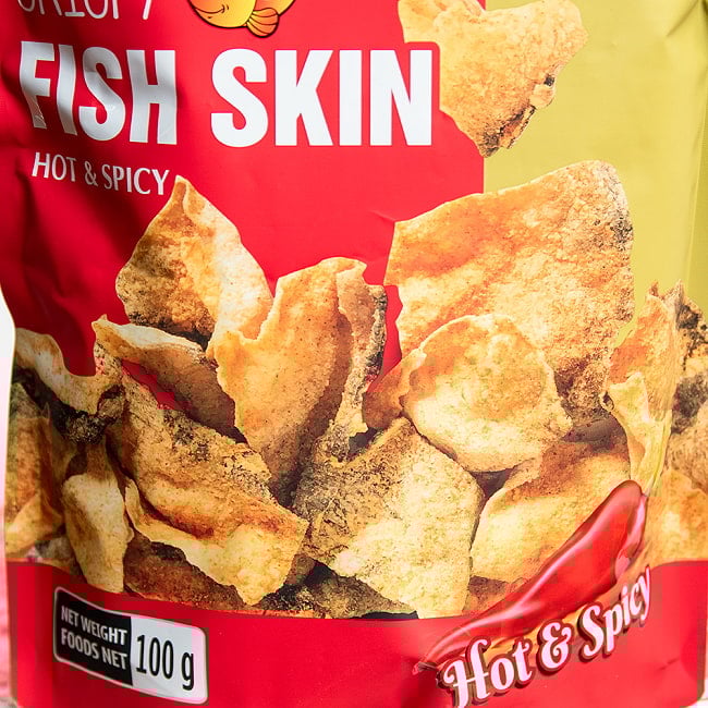 【PHI LONG】ベトナムのカリカリ 魚の皮チップス たっぷり100g ホット＆スパイシー 2 - パッケージ表面を拡大しました