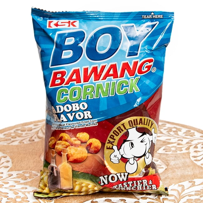 フライドコーンスナック アドボフレーバー 90g 【ボーイバワン】 の写真BOYBAWANG, ボーイバワン, アドボ味, フライドコーン, フィリピンスナック, ザクザク食感, ガーリックスナック, やみつきスナック, おつまみスナック, アジアンフード