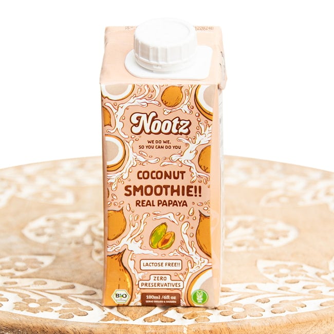 ランキング 18位:オーガニック＆ビーガン スムージー クリーミーココナッツ〔Nootz〕180ml - パパイヤ