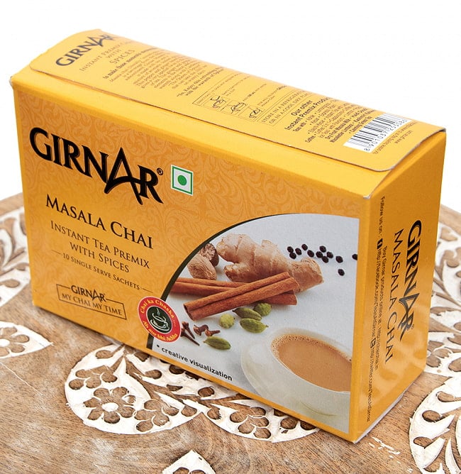 お湯を注ぐだけでインドのマサラチャイ！　MASALA CHAI 10袋入り[GIRNAR] 2 - 斜めから撮影しました