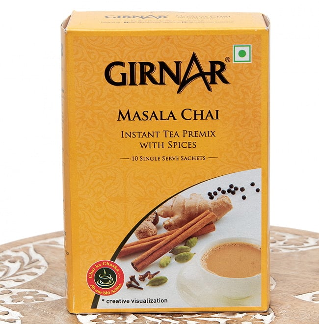 お湯を注ぐだけでインドのマサラチャイ！　MASALA CHAI 10袋入り[GIRNAR] 3 - 裏面です