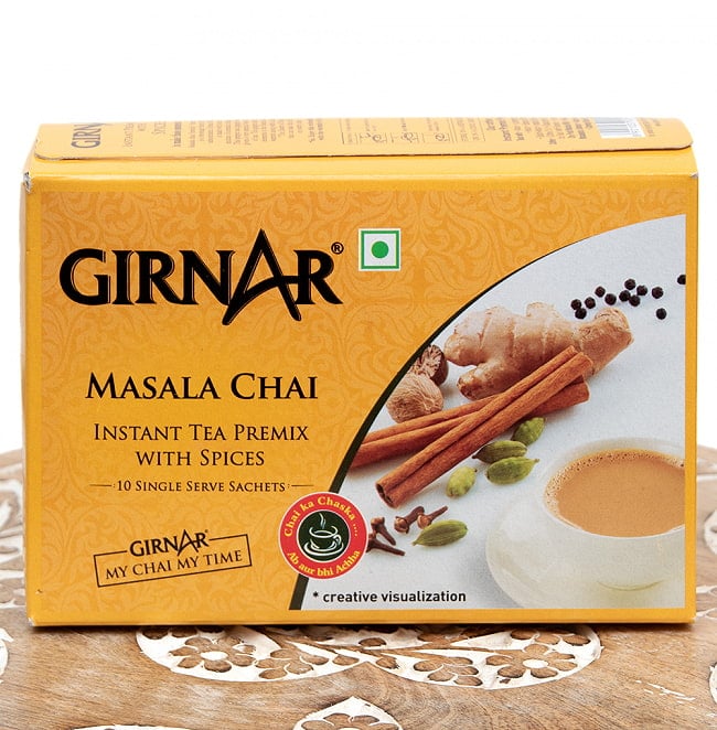 お湯を注ぐだけでインドのマサラチャイ！　MASALA CHAI 10袋入り[GIRNAR]の写真1枚目です。パッケージ写真ですインスタント チャイ,チャイ,GIRNAR,CHAI