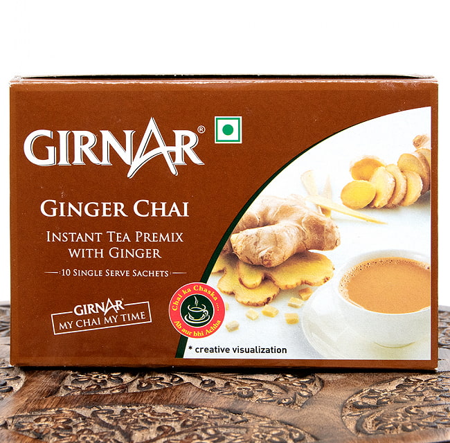 お湯を注ぐだけでインドのジンジャーチャイ！　GINGER CHAI 10袋入り[GIRNAR] 3 - 裏面です