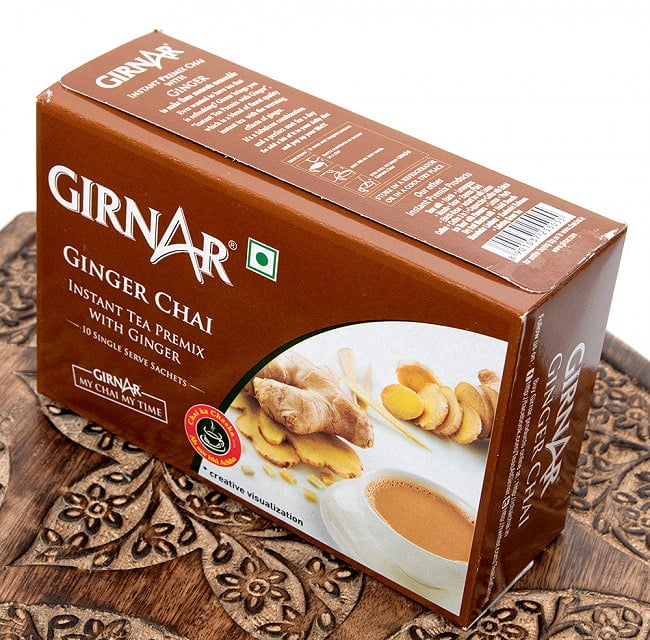 お湯を注ぐだけでインドのジンジャーチャイ！　GINGER CHAI 10袋入り[GIRNAR] 4 - 斜めから撮影しました