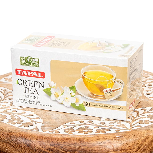 パキスタンのお茶 TAPAL GREEN TEA JASMINE ティーバッグ30パック 2 - 裏面