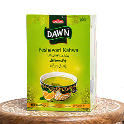 【たっぷり100袋入り】パキスタンのグリーンティー ペシャワリ カワ ティーバッグ - Peshawari Kahwa Green Tea Bag - DAWN