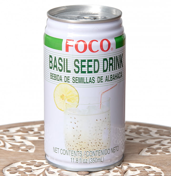 バジルシード ドリンク - BASIL SEED DRINK[350ml](FOCO)の写真タイ,ジュース,バジルシード,ぷちぷち,ダイエット