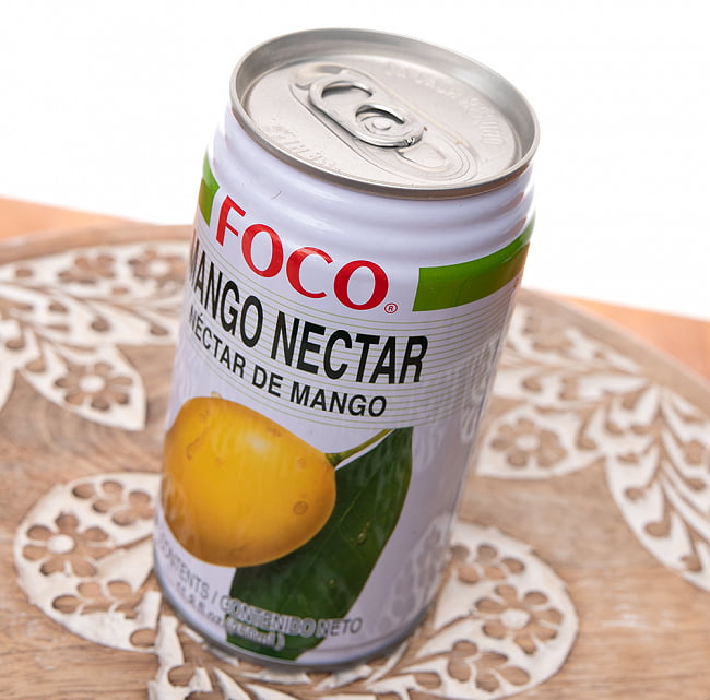 （ワケあり）FOCO マンゴージュース 350ml缶 2 - 開けやすいプルトップ式です