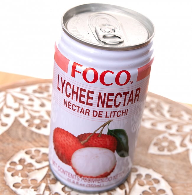 FOCO ライチジュース 350ml缶 2 - 開けやすいプルトップ式です