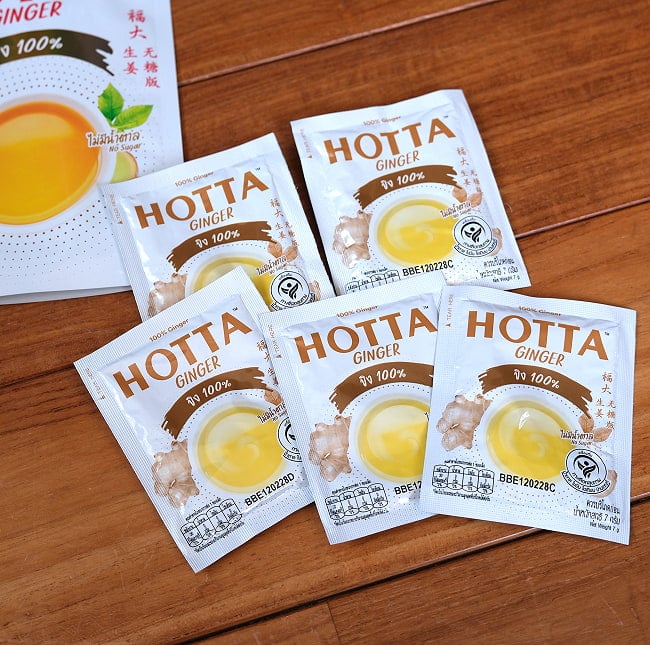 ビシッと辛い タイの生姜ドリンク ストロング - HOTTA 100% Ginger [7g x 5袋] 5 - 5パック入りです
