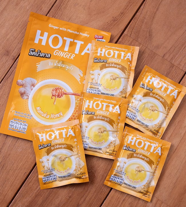 ビシッと辛い タイの生姜ドリンク マヌカハニー味 - HOTTA Ginger with Manuka Honey [14g x 5袋] 5 - 5パック入りです