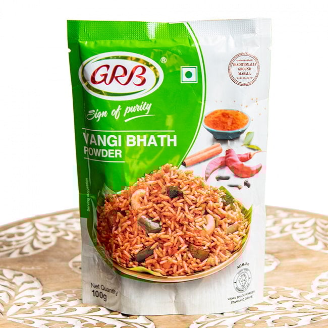 南インドの名作茄子ご飯「バンギバス」の素 100gVangi bath Powder【GRB】の写真ティファン,イドゥリ,ドーサ,サンバル,チャトニ